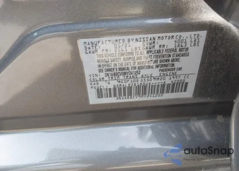 2021 Nissan Sentra Sv Xtronic Cvt from USA, damaged, VIN 3N1AB8CV9MY241252